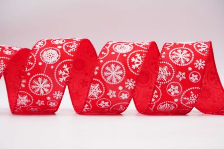 Glitter Snowflakes Wired Ribbon_KF7262GC-7-7_red